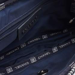 Chanel Navy Blue Perforated Leather Sport Ligne Classic Flap Bag