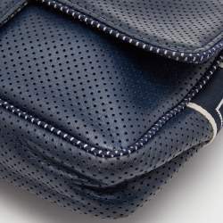 Chanel Navy Blue Perforated Leather Sport Ligne Classic Flap Bag