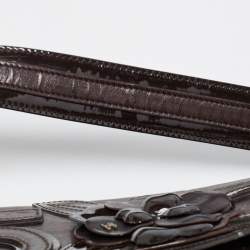 Pre Owned Chanel Dark Brown Choco Quilted Leather Camellia No. 5 Shoulder Bag