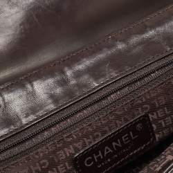 Pre Owned Chanel Dark Brown Choco Quilted Leather Camellia No. 5 Shoulder Bag