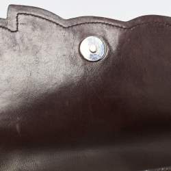 Pre Owned Chanel Dark Brown Choco Quilted Leather Camellia No. 5 Shoulder Bag