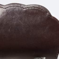 Pre Owned Chanel Dark Brown Choco Quilted Leather Camellia No. 5 Shoulder Bag