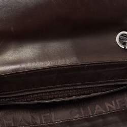 Pre Owned Chanel Dark Brown Choco Quilted Leather Camellia No. 5 Shoulder Bag