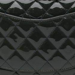 Pre Owned Chanel Blue Medium Classic Patent Double Flap