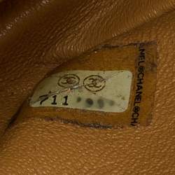 Pre Owned Chanel Beige Chocolate Bar Quilted Leather East West Flap Bag