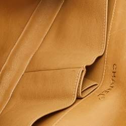 Pre Owned Chanel Beige Chocolate Bar Quilted Leather East West Flap Bag