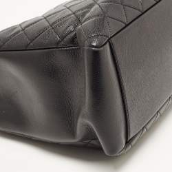 Pre Owned Chanel Black Quilted Caviar Leather GST Shopper Tote