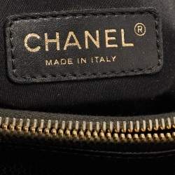 Pre Owned Chanel Black Quilted Caviar Leather GST Shopper Tote