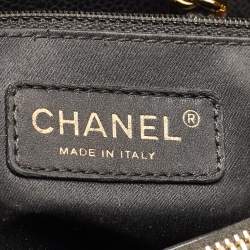 Pre Owned Chanel Black Quilted Caviar Leather GST Shopper Tote