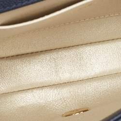 Pre Owned Chanel Navy Blue Caviar Leather Captain Gold Waist Bag