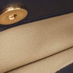 Pre Owned Chanel Navy Blue Caviar Leather Captain Gold Waist Bag
