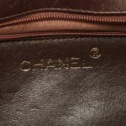Pre Owned Chanel Dark Brown Quilted Leather Tassel Flap Bag