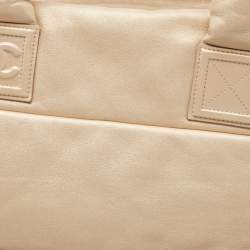 Pre Owned Chanel Pale Gold Leather Coco Cocoon Tote