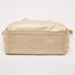 Pre Owned Chanel Pale Gold Leather Coco Cocoon Tote