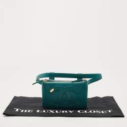 Pre Owned Chanel Teal Green Leather CC Mania Double Zip Waist Belt Bag
