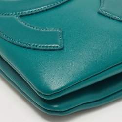Pre Owned Chanel Teal Green Leather CC Mania Double Zip Waist Belt Bag