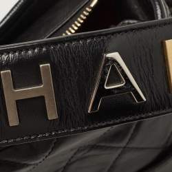 Pre Owned Chanel Black Quilted Aged Leather Small Gabrielle Hobo