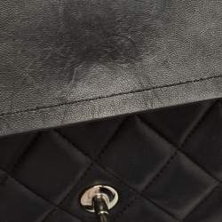 Pre Owned Chanel Black Quilted Leather Jumbo Classic Double Flap Bag
