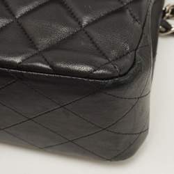 Pre Owned Chanel Black Quilted Leather Jumbo Classic Double Flap Bag