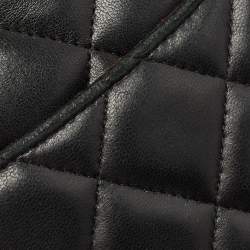 Pre Owned Chanel Black Quilted Leather Jumbo Classic Double Flap Bag