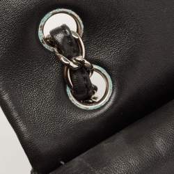 Pre Owned Chanel Black Quilted Lambskin Leather Maxi Classic Double Flap Bag