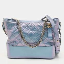 CHANEL Iridescent Aged Calfskin Quilted Small Gabrielle Hobo Light