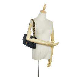 Pre Owned Chanel Black Medium Classic Lambskin Double Flap Bag
