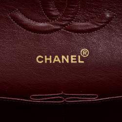 Pre Owned Chanel Black Medium Classic Lambskin Double Flap Bag