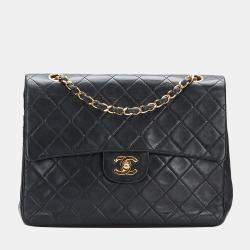 Chanel Black Medium Tall Classic Lambskin Double Flap