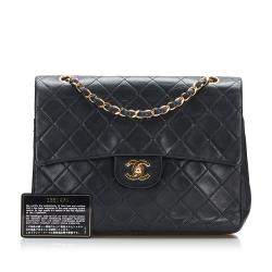 Chanel Black Medium Tall Classic Lambskin Double Flap