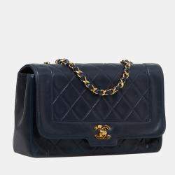 Pre Owned Chanel Black Classic Lambskin Single Flap