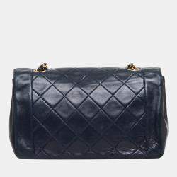 Pre Owned Chanel Black Classic Lambskin Single Flap