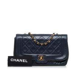 Pre Owned Chanel Black Classic Lambskin Single Flap