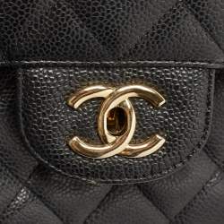 Chanel Black Quilted Caviar Leather Jumbo Classic Single Flap Bag