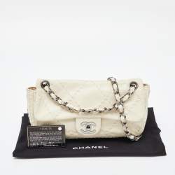 Pre Owned Chanel Cream Quilted Leather Ultimate Stitch Flap Bag