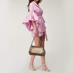 Pre Owned Chanel Gold Quilted Caviar Leather Timeless Accordion Flap Bag