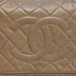 Pre Owned Chanel Gold Quilted Caviar Leather Timeless Accordion Flap Bag