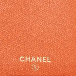 Chanel Orange Leather CC Flap Continental Wallet