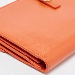 Chanel Orange Leather CC Flap Continental Wallet