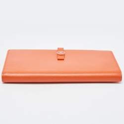 Chanel Orange Leather CC Flap Continental Wallet