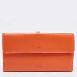 Chanel Orange Leather CC Flap Continental Wallet