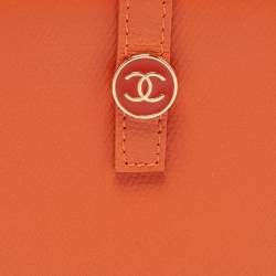 Chanel Orange Leather CC Flap Continental Wallet