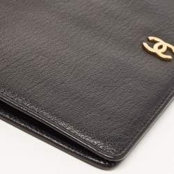 Chanel Black Leather CC Bifold Wallet