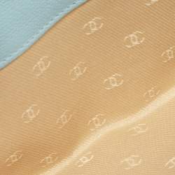 Pre Owned Chanel Light Blue Leather CC Flap French Continental Wallet