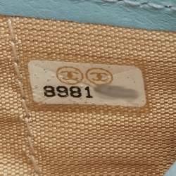 Pre Owned Chanel Light Blue Leather CC Flap French Continental Wallet