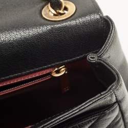 Pre Owned Chanel Black Diagonal Quilted Leather CC Flap Bag 