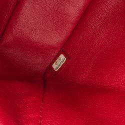 Pre Owned Chanel Red Mini Braided Classic Tweed Single Flap Bag