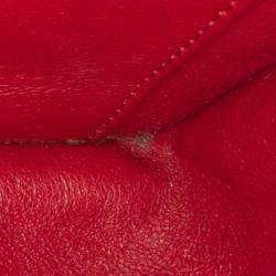 Pre Owned Chanel Red Mini Braided Classic Tweed Single Flap Bag