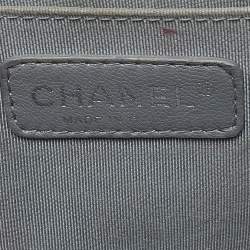 Pre Owned Chanel Black Quilted Leather Medium Double Stitch Boy Flap Bag