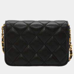 Pre Owned Chanel Black Leather CC Mini Flap Bag 